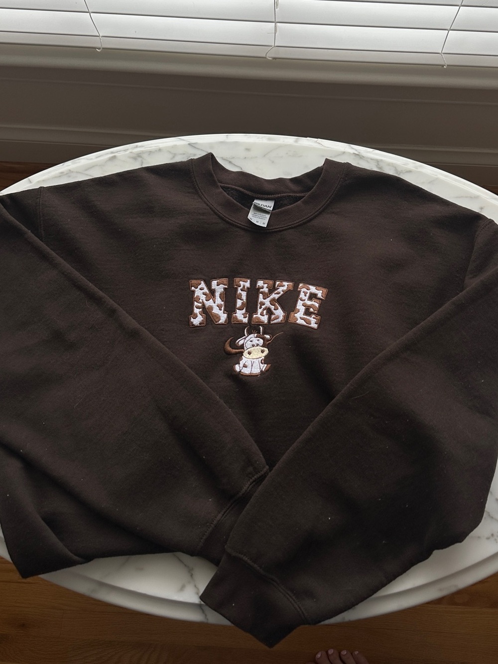 Nike Brown Embroidered Crewneck Sweatshirt